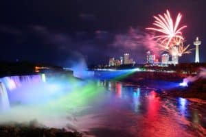 Fireworks show in Niagara Falls, Ontario.