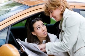 Woman asking directions